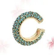 [BESTYASH] Ear Clip Alloy Clip-on Cartilage Earrings Clip-on Earrings Cuff Earrings Studs Earrings for Men Gold Plated Ear Piercing Earrings Clip on Hoop Sky-blue