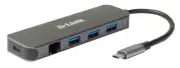 D-Link DUB-2334 - Notebook Dock/Port Replicator, Wired, USB, Type-C, Grey 2Years