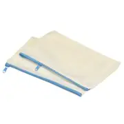 4 Pcs Canvas Zipper Pouch, Blank DIY Bags Pencil Case Make Up Pocket, Blue