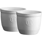 2pc Emile Henry 8cm Ceramic Ramekin Set Dessert/Creme Brulee Baking Dish WHT