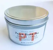 Trader Joe's Peach Black Tea Soy Wax Blend Candle 5.7 oz NEW RARE Seasonal