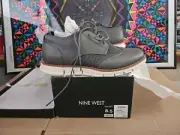 NINE WEST mens Size 8.5 Keon Grey Nice Durable Oxford Dress Shoes #trl8