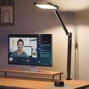 Led Desk Lamps for Home Office, Double-Sided Dimmable Desk Light with Clamp and