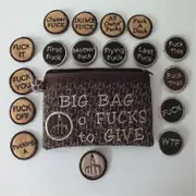 unbrand Big Bag Of Fucks To Give Zipper Pouch Beautiful Fucks With 17 Different CoinsBag Of Fucks Funny Embroidery Pocket With 17 Different Fucks B...