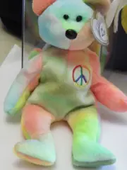 Ty Beanie Baby Peace #115 Tush, Mint Tag w/Tag Protector, Tag Error #PB415