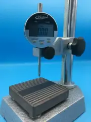 iGaging Check Stand Comparator, Ultra Flat Ceramic Base, 8" High w/ indicator