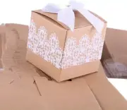 50pcs Rustic Candy Boxes, Wedding Favour Boxes with Bow (FREE SHIPPING)