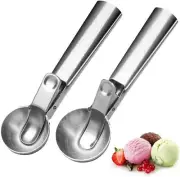 Jayvar Ice Cream Scoop Set,Portable Stainless Steel with Trigger and Comfortable
