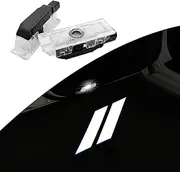 2PCS Non-Fading LED Door Logo Lights Car Accessories HD Welcome lamp Compatible for Challenger 2015-Present Projector Ghost Shadow Puddle Courtesy Step Lights (White Stripe)