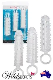 NEW California Exotic Textured Penis Extension Sleeve Set (3 pce), Sex Toy
