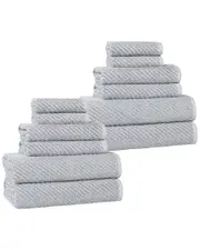 Superior Amelia Medium Weight Diagonal Stripes 12pc Towel Set