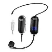 UHF Wireless Headset Microphone System: Mic Headset - LED Digital Display,