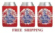 PABST BLUE RIBBON 3 PBR 12oz BEER CAN WRAP COOLERS KOOZIE COOLIE HUGGIE NEW