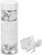 Silver Foil Leaf Flakes Premium Decorative Non Edible Metallic Foil for Cake Chocolate Decoration Arts and Crafts Silver Color 23g