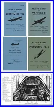 Pilots Notes - Tiger Moth Mosquito Chipmunk Vampire on CD or USB
