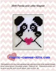 Panda and Letter Magnet-Plastic Canvas Pattern or Kit