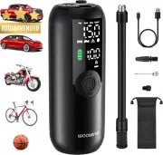 Tire Inflator Bike Pump 150PSI Auto-Off Presta Schrader Dunlop Valve