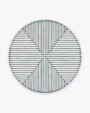 245' Round | Machine Washable Runner Rug | Kid & Pet Friendly | Indoor Rug | Jonathan Adler Inkdrop Slate Blue Rug | Ruggable