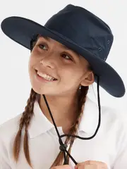 Kids School Wide Brim Hat - Navy