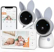 ARENTI 4MP 2.4G&5G WiFi Baby Monitor with 2 Camera and Audio, Night Light, Auto-Traking, Cry&Motion Detection, Temperature Sensor, App Control