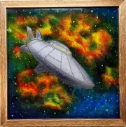 50's Era Spaceship 3 of 4 Painting