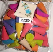 Pack of 50 Thai Incense Cones Handmade in Thailand Includes ceramic plate
