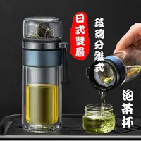 在飛比找momo購物網優惠-【茶道藝技】日式雙層玻璃分離式泡茶杯(水壺 露營 咖啡杯 隨