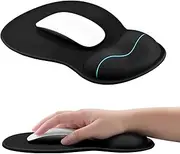EooCoo Ergonomic Mouse Pad with Gel Wrist Rest Support Middle Concave Design, Relieve Wrist Pain Mousepad, Non-Slip Base for Laptop, Computer, Office Desk Accessories, Carpal Tunnel Syndrome