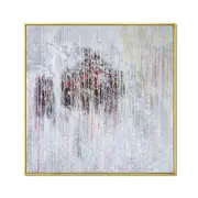Framed Oil Painting Hand Painted Abstract Modern Canvas - Ice and Fire (100cm x 100cm)