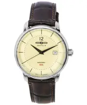 Zeppelin LZ 120 Bodensee Leather Strap Beige Dial Automatic 81605 50M Mens Watch