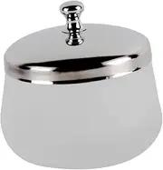 Frosted Glass Nail Polish Remover Cup Round Shape Stainless Steel Cover High-end Manicure Supplies White