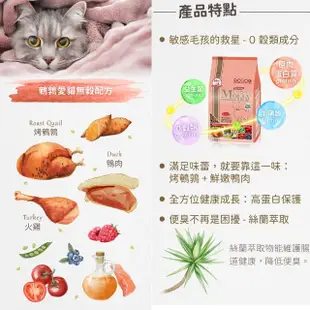 【Mobby 莫比】無穀愛貓配方1.5kg2入(貓飼料/鹿肉鮭魚/鵪鶉鴨肉/鱒魚燻鮭)