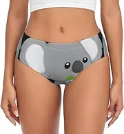[SAAKE] koala eat leaf Print Women's Briefs XS S M L XL XXL 3XL 4XL Plus Size Briefs Bikini Ladies Underpants