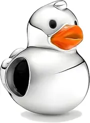 [Generic] Polished Rubber Duck Charm 925 Sterling Silver Charm Compatible with Pandora Charms,and Many Other UK Charm Bracelets., Metal