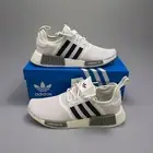 New Size 6 Adidas NMD R1 White Black Grey Mens Running Shoes GZ9261