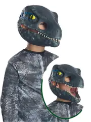 Kids Velociraptor Blue Moveable Jaw Mask