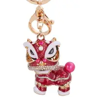 在飛比找Yahoo!奇摩拍賣優惠-中國風 麒麟吊飾 舞獅 鑰匙扣 包掛飾 掛飾 醒獅 小獅子 