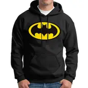 Men Superman Batman Hoodie Pullover Sweatshirt Hoody F Black L