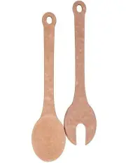 [KG] 2 Piece Eco Basics Wooden Spoon & Fork Set in Natural
