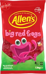 Allen'S Red Frogs Alive Lollies Bulk Bag, 1.3 Kilograms