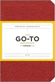 Chronicle Books Go-to Notebook with Mohawk Paper, Brick Red Dotted (Simple Dotted Page Notebook, Lay Flat Productivity Journal)