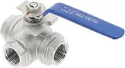 Stainless Steel Female Ball Valve, 1pcs Three-Way Ball Valve, for Home Improvement 1/4"-1" DN8-DN25 BSP Female Thread Garden Water Connectors