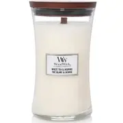 WoodWick White Tea + Jasmine Large Candle Crackles As It Burns 610G Hourglass