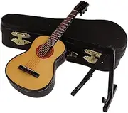 Totority Mini Guitar Model Adorable Mini Instrument Storage Box for Desktop Dec