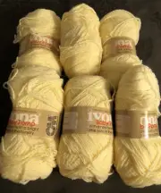 Lot of 6 Columbia Minerva Baby Pomp Civona Yarn Maize Yellow 1.75oz each