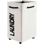 Collapsible Laundry Hamper with Wheels and Storage Bin