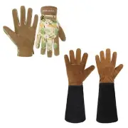 HANDLANDY Bundle - 2 Pairs of Gardening Gloves for Women, Rose Pruning Thorn Pro