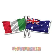 Italy & Aussie Flag sticker 180mm quality water & fade proof vinyl Italian