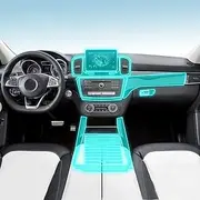 Car Interior Film Dashboard Piano Board Shift Center Console Anti-Scratch Transparent TPU Protection Film,for Mercedes Benz GLE GLS 2015-2019 (Style for LHD)
