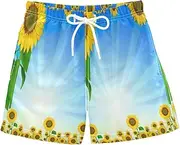 [RPLIFE] Swimming Shorts for Boys, Anti-Chafe Swim Trunks Boys 2 T, Sunflowers